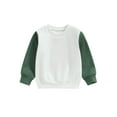 thumbnail image 1 of Mialoley Chandails en Molleton pour Garçons et Filles Col Rond Contraste Couleur Manches Longues Chandails à Capuchon Bébé Automne Hiver Pulls Décontractés, 1 of 8