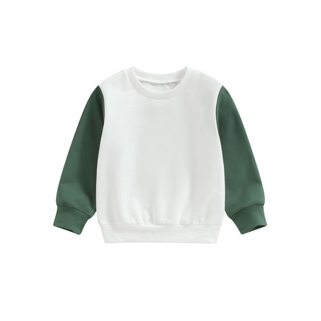 Mialoley Chandails en Molleton pour Garçons et Filles Col Rond Contraste Couleur Manches Longues Chandails à Capuchon Bébé Automne Hiver Pulls Décontractés