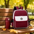 thumbnail image 6 of AHMOMEI Contrast Trim Backpack 13.39", Multi Pocket Casual Daypack with Adjustable Shoulder Straps, Waterproof Portable Carry Bag for Playtime, Trip, 6 of 7