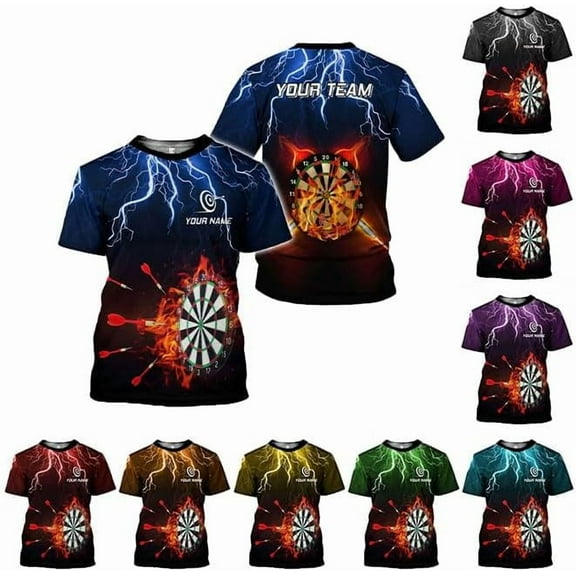 Personalized Darts T- Shirts, Dartboard Shirts, Darts 3D Sweatshirt, Hoodies Gift, Dart Shirts for Team, Dart League (Blue, S)