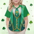 thumbnail image 5 of LEKWK Boys St. Patrick's Day Shirt Faux Tuxedo Tassel Graphic Short Sleeve Button Down Top Novelty Irish Costume, 5 of 9