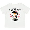 thumbnail image 3 of Inktastic I Love My Mom with Cute Penguin and Hearts Girls Toddler T-Shirt, 3 of 5