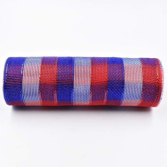 4th of July Independence Day 250th Anniversary Deco Mesh Ribbon, Red White and Blue Mesh for Patriotic Wreath Making and DIY Home Decor 250th Anniversary B#095 Red & Blue