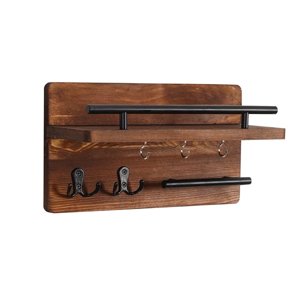 Perchero de pared para sombreros, ganchos giratorios, gancho de pared con soporte para gafas, llavero de madera, perchero para toallas, entradas