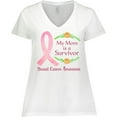 thumbnail image 3 of Inktastic My Mom is a Survivor Breast Cancer Awareness Women's Plus Size V-Neck T-Shirt, 3 of 5