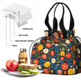 thumbnail image 4 of Pioneer Flower Drawstring Lunch Bag Women - Drawstring Lunch Bag Insulated for Work Office - Stain-Resistant Large Lunchbags for Women with Multi-Pockets, 4 of 6