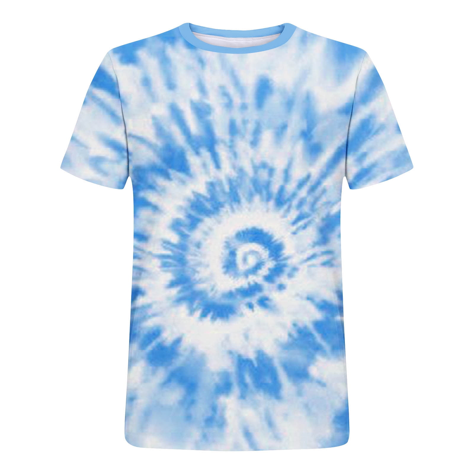 VSSSJ Mens Big and Tall T Shirts Tie Dye Print Summer Short