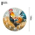 thumbnail image 2 of 14 Inch Wall Clock Battery Operated Silent Clock Decorative for Office, Kitchen, Outdoor, Living Room，Farm Bird Rooster Flower Watercolor Chic, 2 of 4