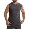 thumbnail image 2 of Yiaimeir Men's Sleeveless Henley Tank Top Casual Summer Muscle Tank Tops With Button Closure For Gym And Daily Wear,Size S-3XL, 2 of 5