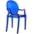 thumbnail image 4 of Hawthorne Collections 18.5" Modern Plastic Dining Arm Chair in Blue, 4 of 5