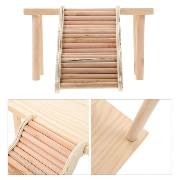 GOOHOCHY WORGEOUS Wooden Platform Ladder 1 Set Small Animal Standing Accessories for Climbing Playing Hamster Cage Guinea Pigs Rats