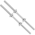 thumbnail image 1 of Pair of Threaded Dumbbell Handles Chrome/Rubber Grip Fit \uD Plates Weight Bar Connector, 1 of 8