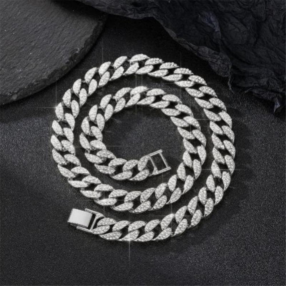 Men Women Hip Hop Number 50 Pendant Necklace With 15mm Crystal Cuban Chain HipHop Iced Out Bling Necklaces Fashion Charm Jewelry