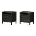 thumbnail image 2 of Ensemble de 2 tables de chevet pour Adulte, fini Noir antiqué, collection Gravity de Meubles South Shore, 2 of 13