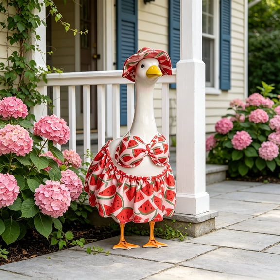 AuroraX Porch Goose Bikini Outfit 23" 19" Porch Goose Clothes Set Holiday Summer Seasonal Lawn Garden Decor Outdoor Goose Decor Red