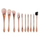 thumbnail image 2 of Cosmetic Brush, Nylon Hair Rose Gold 10Pcs Makeup Brushes, For Home Nail Salon, 2 of 8