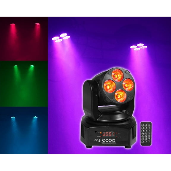 Rockville RockOn-7 40w RGBW Moving Head Wash DMX Stage Club Light Remote