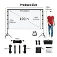 thumbnail image 4 of Double Tripod Foldable White No Creases With Carry Bag Front And Back Soft Sided Projection Outdoor Projector Screen ,Easy to Use, 4 of 6