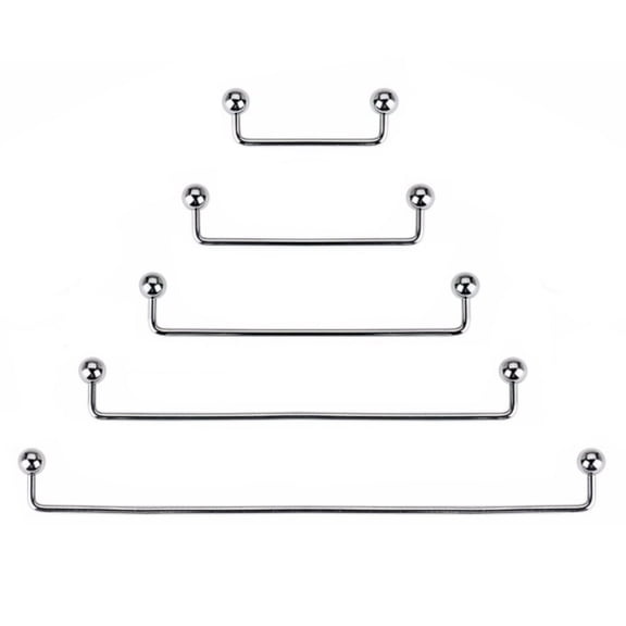 14 Gauge Staple Surface Barbell Piercing with Ball Ends Surgical Steel - Multiple Lengths Available