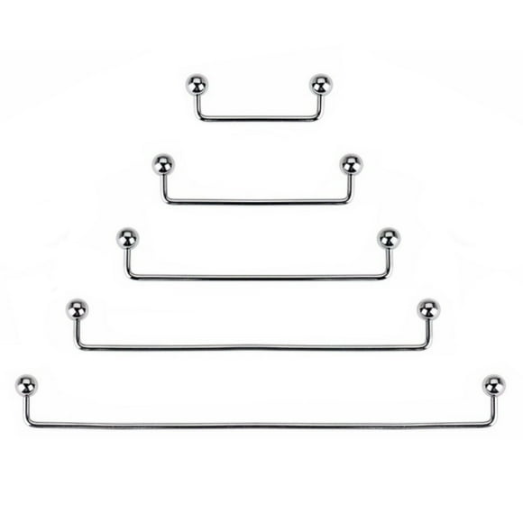 14 Gauge Staple Surface Barbell Piercing with Ball Ends Surgical Steel - Multiple Lengths Available