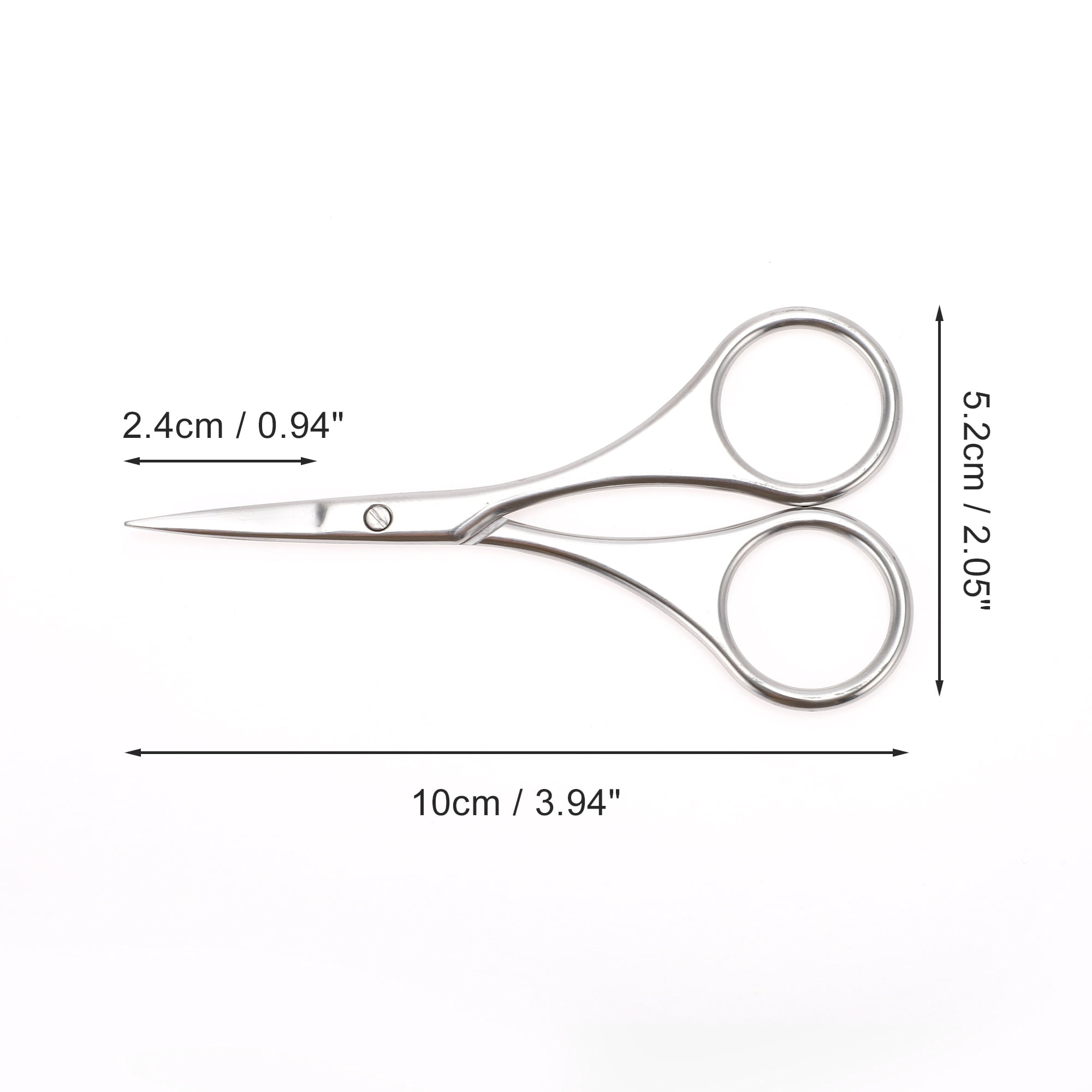 Unique Bargains Bend Scissors Eyebrow Trimmer Scissors Silver Tone 1 Pc