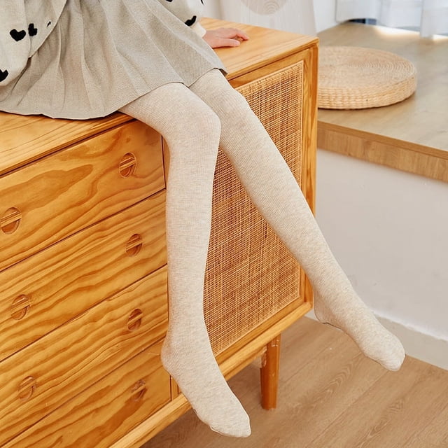 Leggings para niños de pies pequeños, leggings finos antideslizantes de primavera y otoño, calcetines de baile para niñas al aire libre, pantimedias de algodón peinado