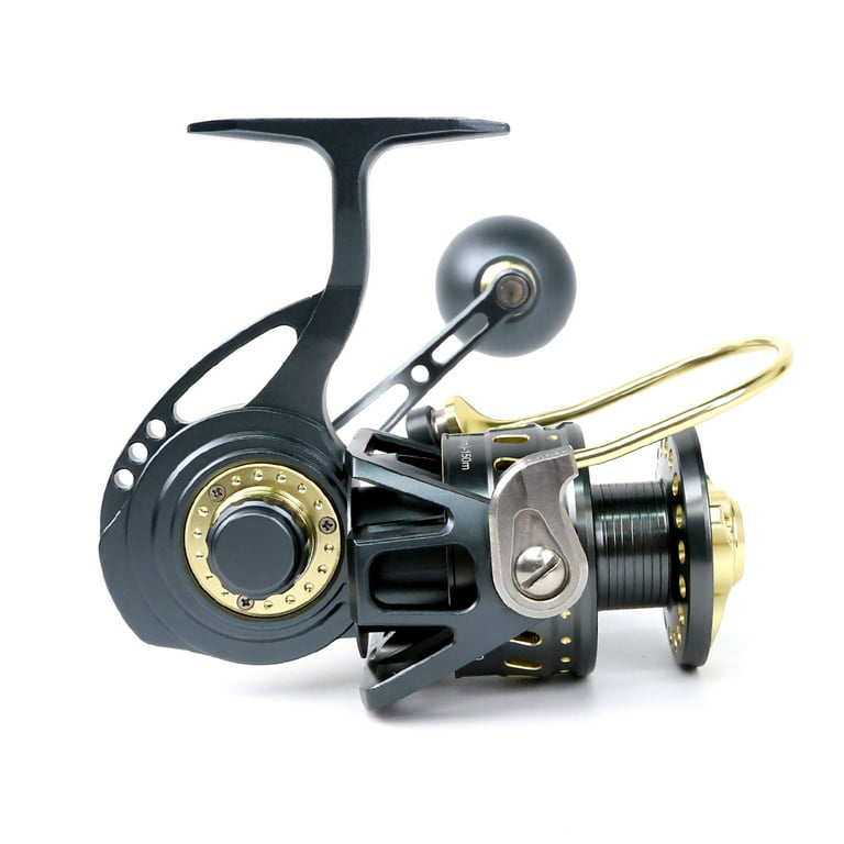 Topline Tackle Spinning Fishing Reel 12+1BB Fishing Reel Metal Body and  Smooth Rapid Spinning Reel with Left/Right Interchangeable Metal Handle 