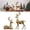 Gold, variant on Christmas Reindeer Decor, Standing Sitting Deer Figurine, 2pcs Reindeer Sculpture Gold Resin Christmas Elk Statues Christmas Table Decoration for Home Office Room Indoor Xmas Rustic Table Decor