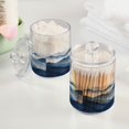 thumbnail image 2 of Yayeee 2 Pack Qtip Holder Bathroom Cotton Swab Canister with Lid Clear Dispenser Set, Watercolor Mountains, 2 of 6