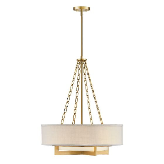Savoy House 7-4999-4-322 Brentwood 4-Light Pendant in Warm Brass