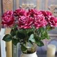 thumbnail image 7 of SPRING PARK 1 Pc Artificial Rose Fake Flowers Leaf Flowers Bridal Wedding Bouquet Home Decor, 7 of 7