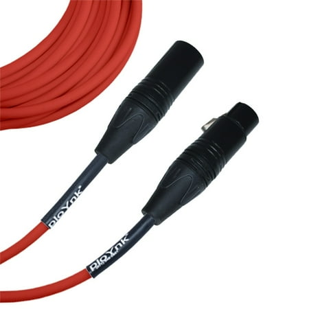 Red Male To Female XLR Microphone Cable - 25 Ft Long