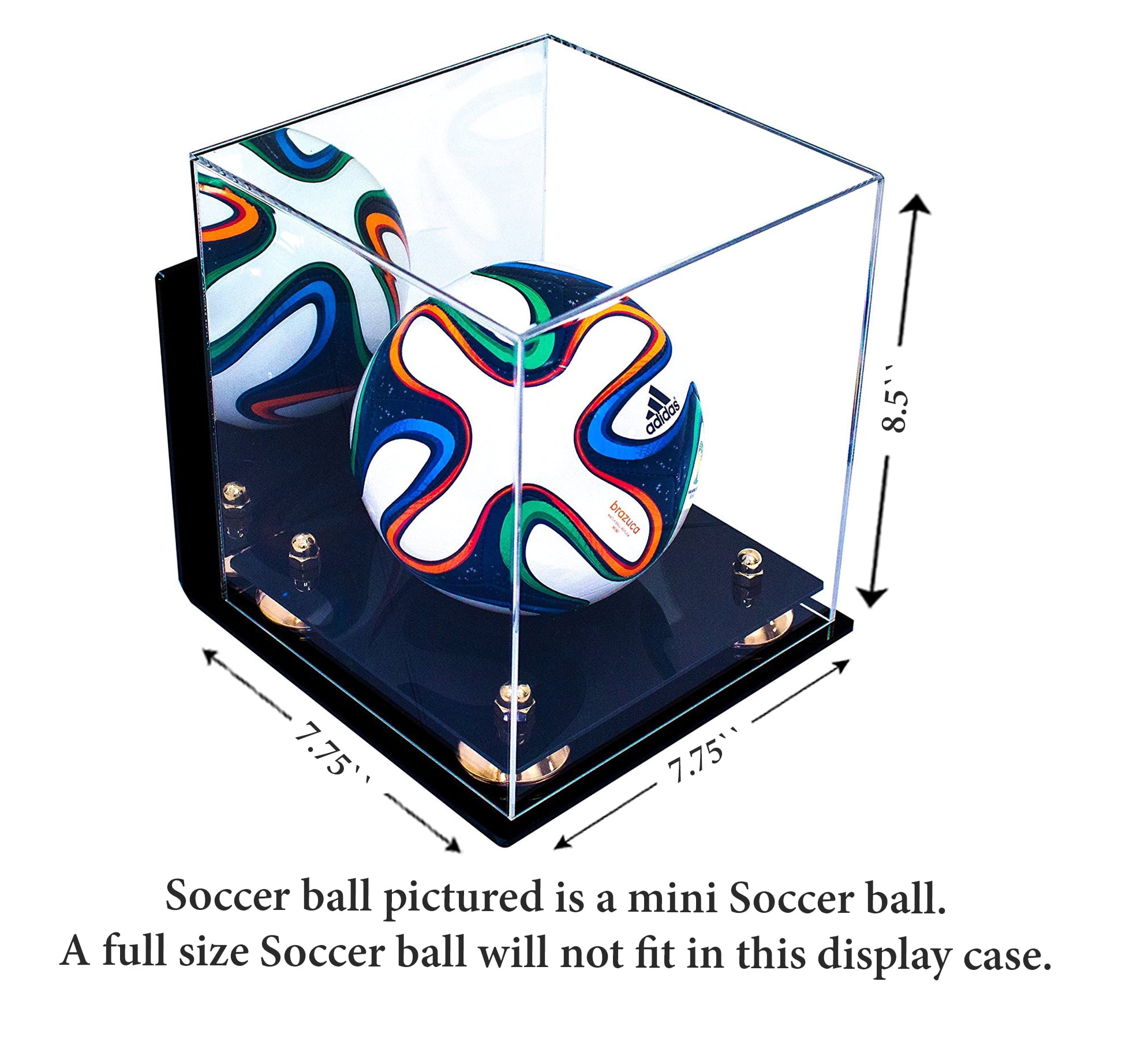 Acrylic Mini - Miniature (not Full Size) Soccer orders Ball Display Case with Mirror, Wall Mount, Risers and Clear Base (A015-CB)