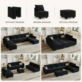 HONBAY Modern Velvet Sectional Convertible Sofa Bed with Storage