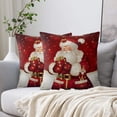 thumbnail image 4 of Santa Claus Throw Pillow Covers Dreamlike Merry Christmas and Happy New Year Soft Decorative Throw Pillowcase Indoor/Outdoor Square Pillow Cover Cushion Case for Couch Sofa Bedroom Car (18in x 18in), 4 of 6
