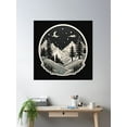 thumbnail image 2 of Mystic Mountain Night – Minimal Nature Sticker Poster Wall Art, Modern Wall Decor, 24x24 UNFRAMED, 2 of 3