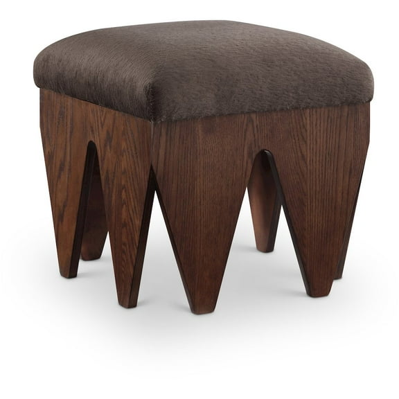 Meridian Furniture Altair Brown Velour Fur Fabric Bench