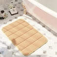 thumbnail image 1 of Memory Foam Bath Mat Non Slip Bathroom Rug, Beige Shower Floor Mat Super Absorb Machine Washable, Quick Dry Cozy Velvety Bath Rugs for Bathroom Toilet Bedroom (Beige, 50cm*80cm), 1 of 7