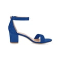 thumbnail image 3 of BLISSFUL STEP Women's Shoes Open Toe Mid Block Heel Ankle Strap Faux Suede Sandals Dark Blue 7.5, 3 of 7