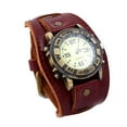 thumbnail image 1 of Flmtop Vintage Femmes Hommes Punk Similicuir Cadran Rond Quartz Bracelet Montres-Bracelets, 1 of 10