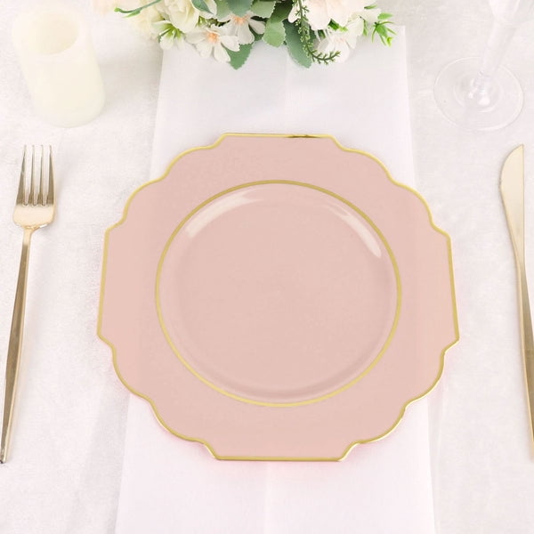 Efavormart 10 Pack | 8" Blush/Rose Gold Hard Plastic Dessert Appetizer ...