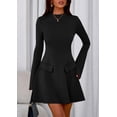 thumbnail image 4 of Vestido PRETTYGARDEN Otoño 2025 Negro Manga Campana XXL, 4 of 8