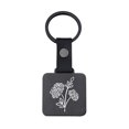 thumbnail image 3 of Square Keyring - In Stock December Flower Lucky Gift Tag Holiday Gift Metal Keyring, 3 of 4