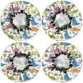 thumbnail image 2 of Shower Caps,Colorful Cartoon Dinosaurs Scenery Pattern Waterproof Shower Cap for Women 4 Pieces,Double Reusable Hair Cover for Shower PEVA Elastic Stretch Hem, 2 of 7
