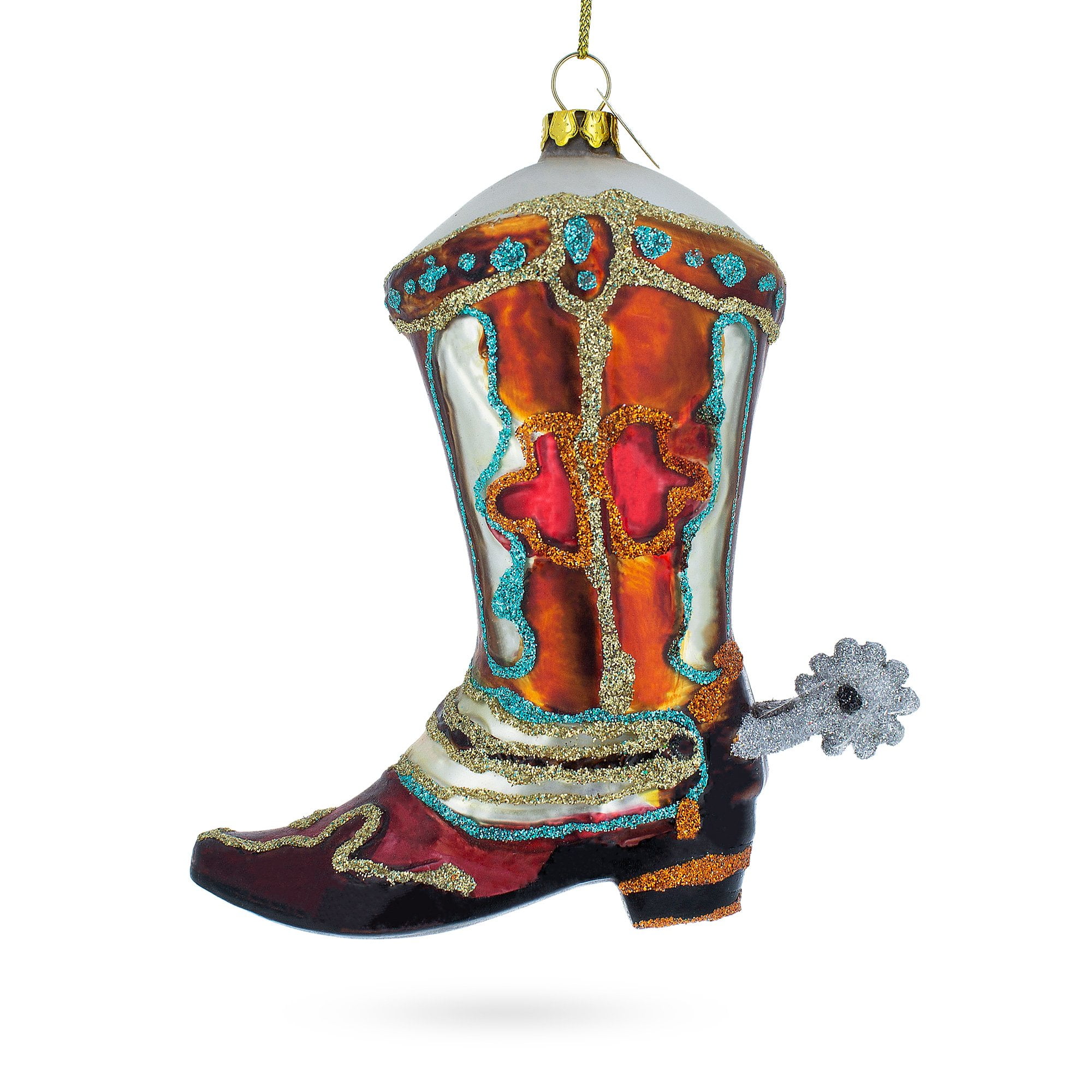 Cowboy Boot Glass Christmas Ornament - Walmart.com