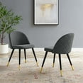 thumbnail image 2 of Side Dining Chair, Set of 2, Fabric, Grey Gray, Modern Contemporary Urban Design, Kitchen Room Cafe Bistro Restaurant Hospitality, 2 of 9