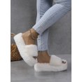 thumbnail image 4 of Women's Crossed Design Thick Bottom Plush Slippers With Soft Bottom, Indoor Shoes, 4 of 4
