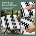 thumbnail image 5 of Round Outdoor Tablecloth with Umbrella Hole and Zipper, Black Striped Tablecloth with Elastic Waterproof, Farmhouse Aesthetic Modern Stripes Patio Table Covers for 36" - 44" Picnic Pool Tables, 5 of 9