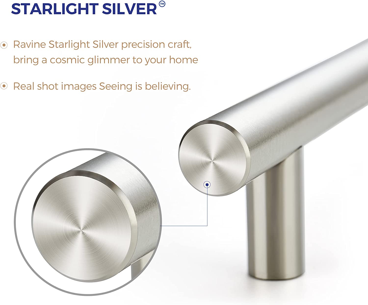 Ravinte 25-Pack Brushed Nickel Cabinet Pulls, 5" Length, 3" Hole Center photo 5