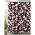 thumbnail image 2 of Fsddascl Halloween Shower Curtain Set - Small 36" x 72" Washable Bathtub Curtain with 12 Hooks, Ghost Pumpkin Love Bow Rose Pink Black Waterproof Fabric Stall Shower Curtains for Bathroom/Bathtub, 2 of 6